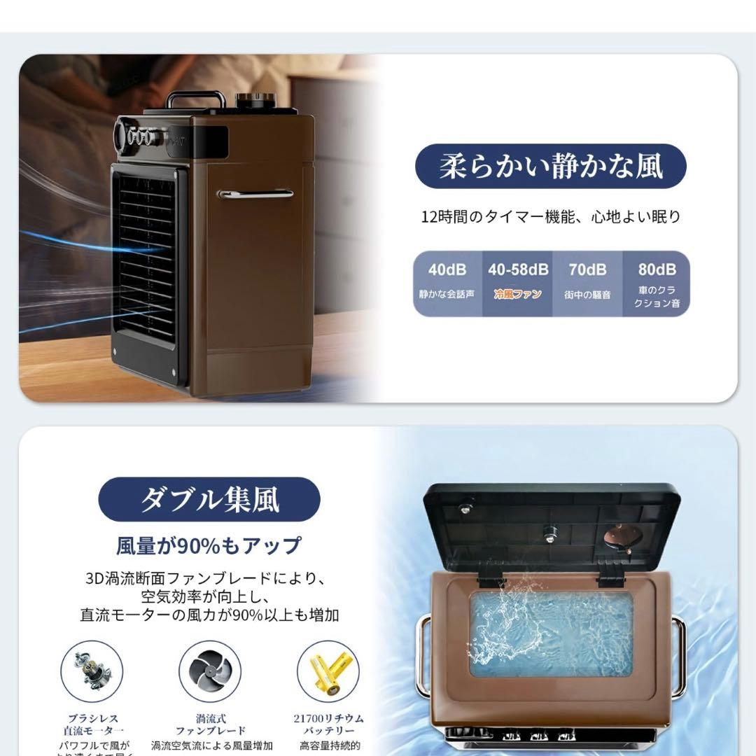 新品　SunHour 冷風機 屋外冷風扇 節電対策・充電式・45000mAh