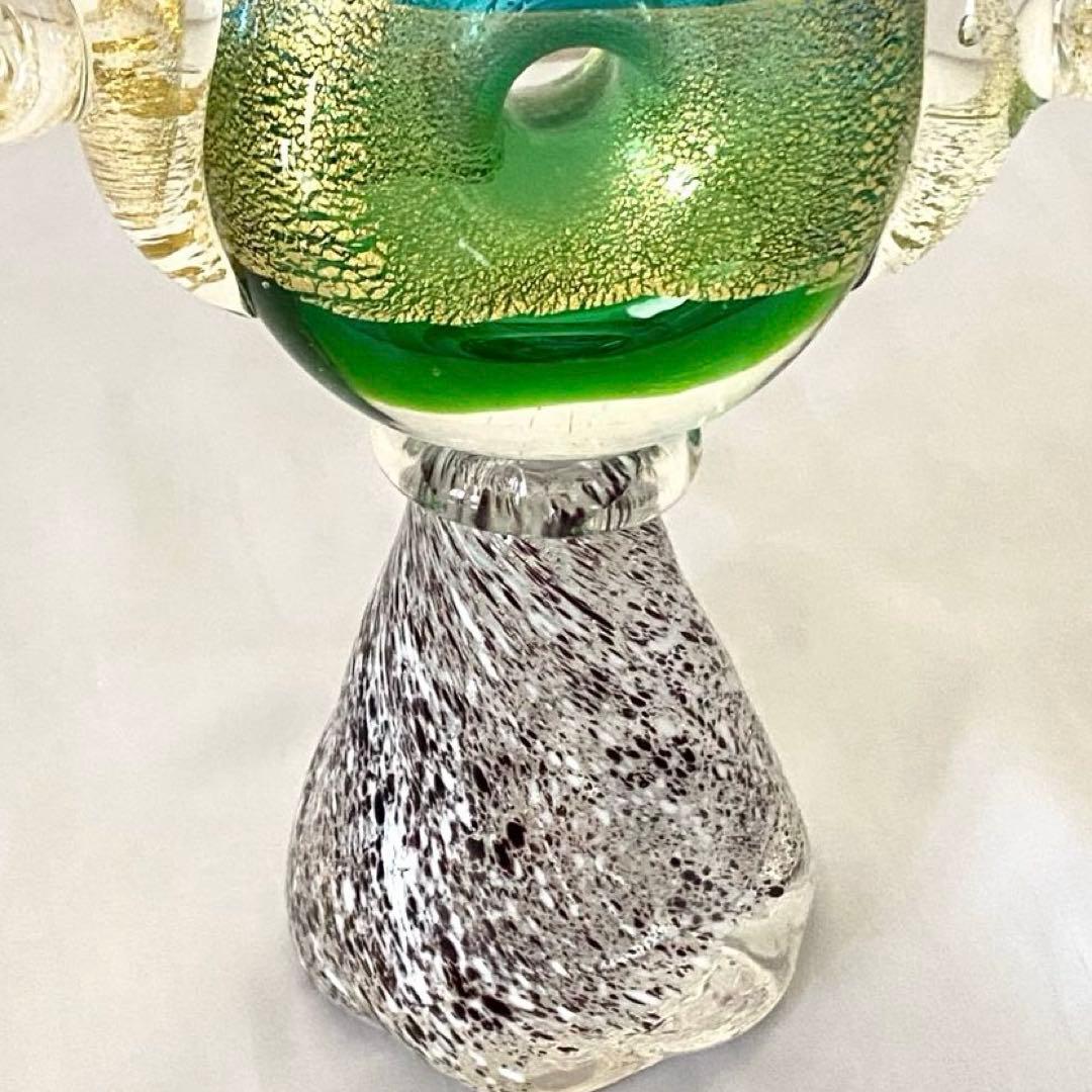 琉球ガラス ガラス 花瓶 一輪挿し 金彩 ハンドクラフト