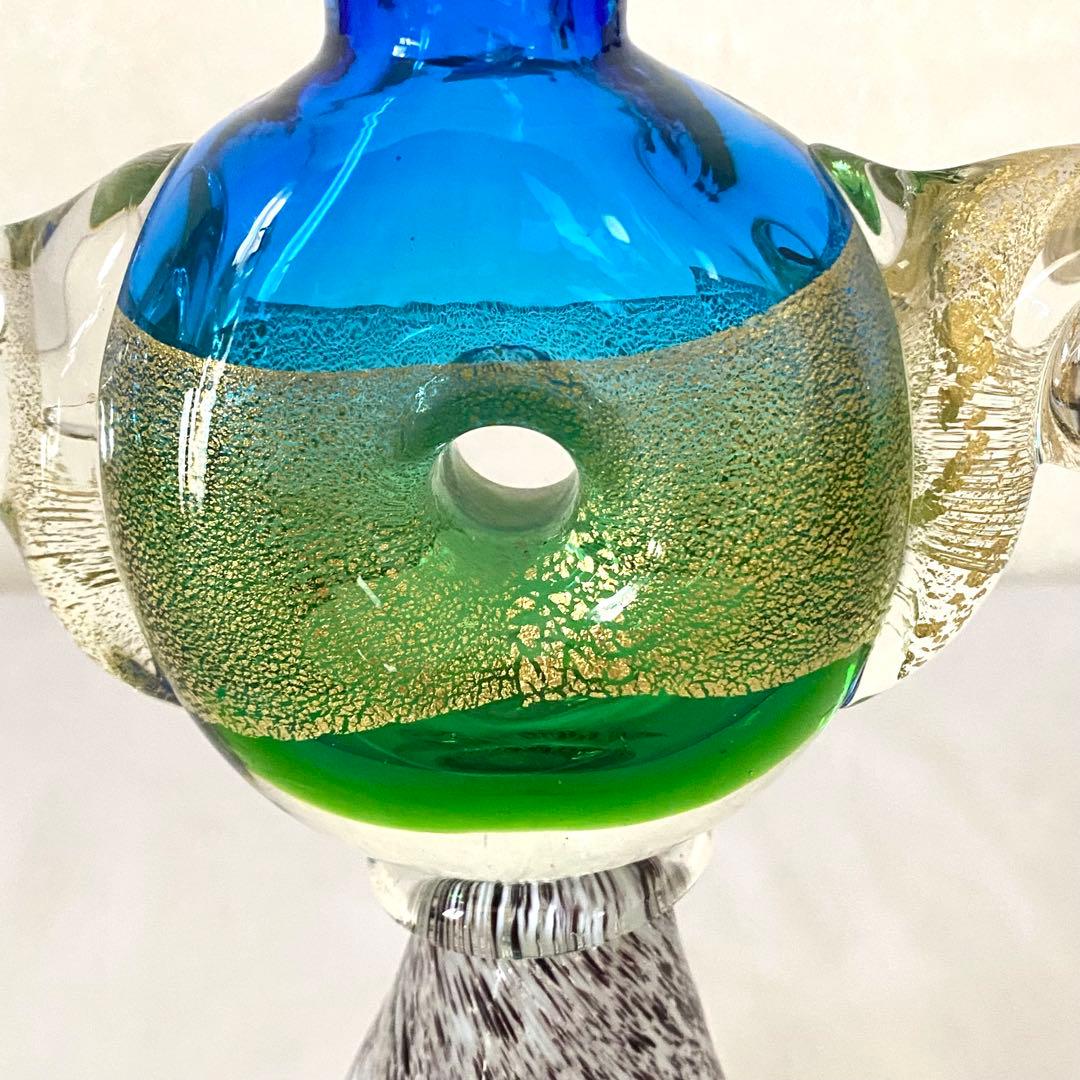 琉球ガラス ガラス 花瓶 一輪挿し 金彩 ハンドクラフト