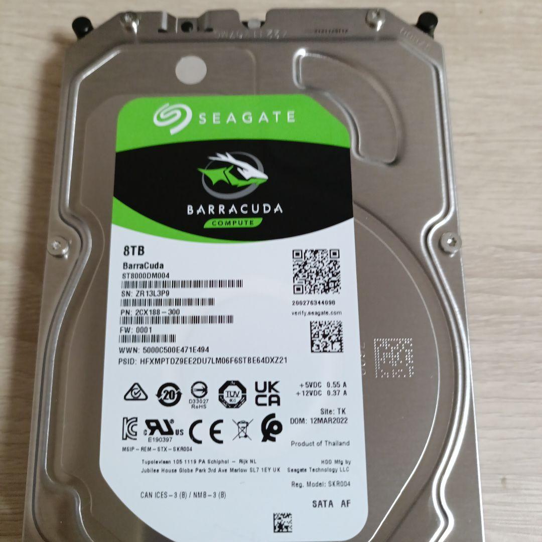 内蔵型ハードディスクドライブ Seagate Barracuda 8TB HDD