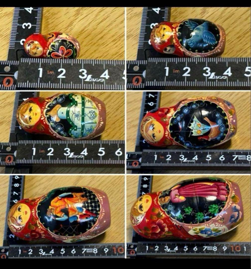 ロシア　ヴィンテージ アーティスト作品、大きなマトリョーシカ　10組。現状