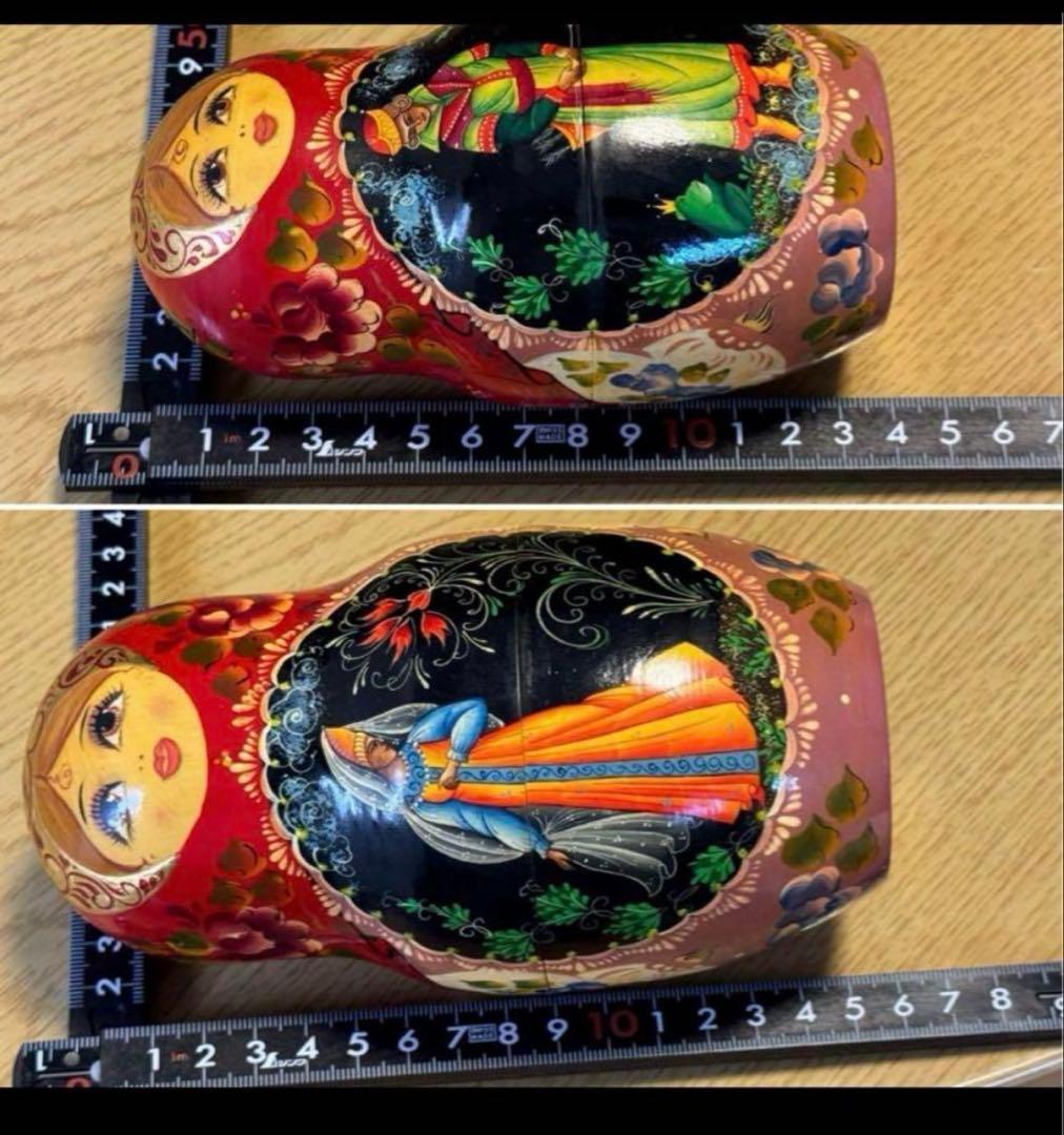 ロシア　ヴィンテージ アーティスト作品、大きなマトリョーシカ　10組。現状