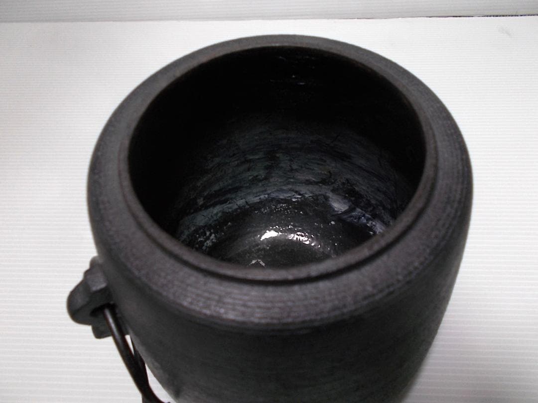 未使用保管品 茶道具 釜師:佐藤清光 糸目茶釜 釜環 唐銅蓋 送料込み