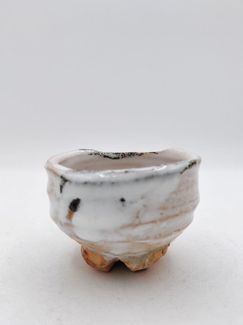 d005【新品・未使用】ぐい呑 萩焼 5客入 渋谷泥詩 木箱 茶道具