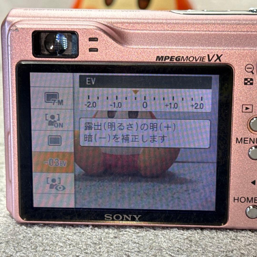 訳あり SONY DSC-W80 ピンク スマホ転送用USBコネクタ付属