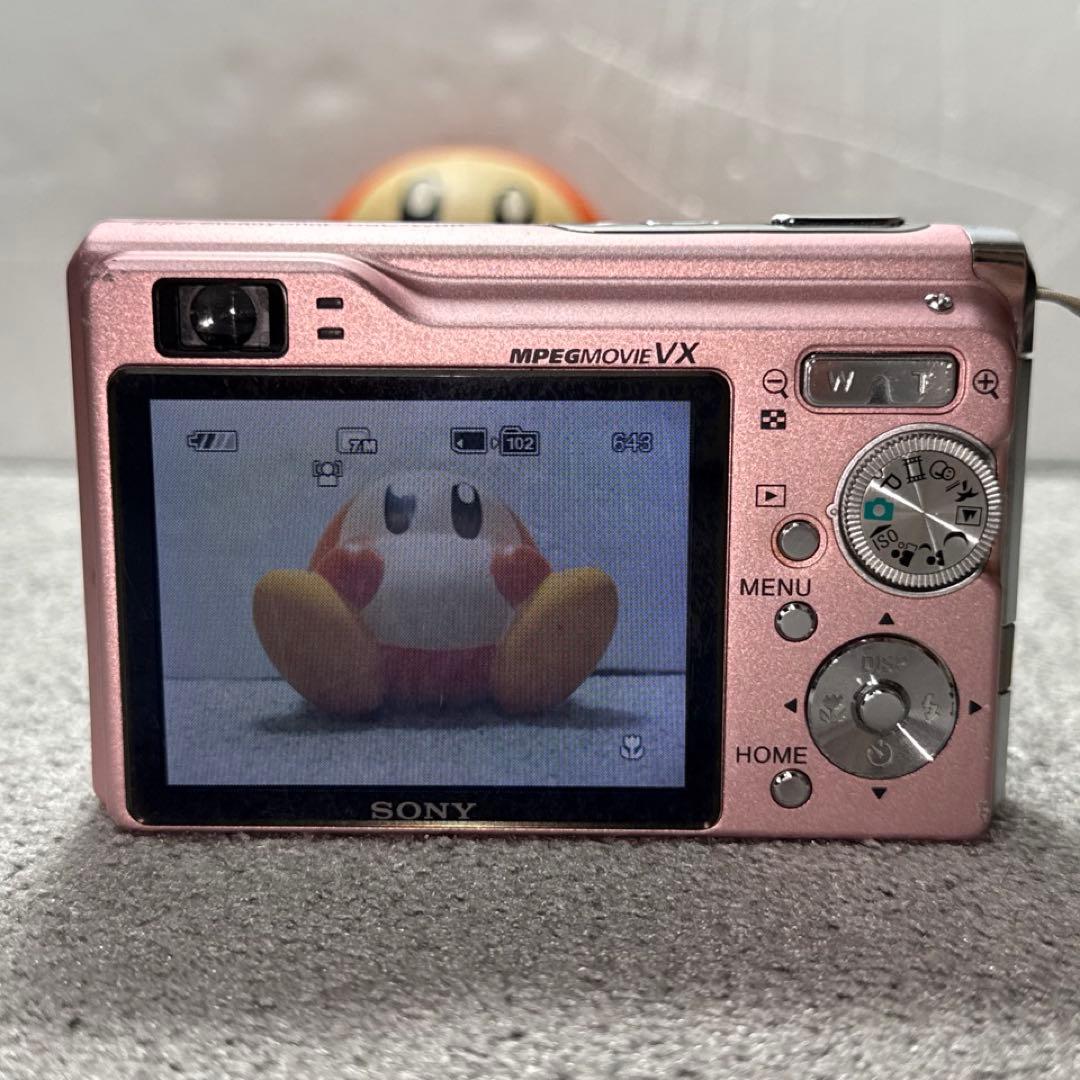 訳あり SONY DSC-W80 ピンク スマホ転送用USBコネクタ付属