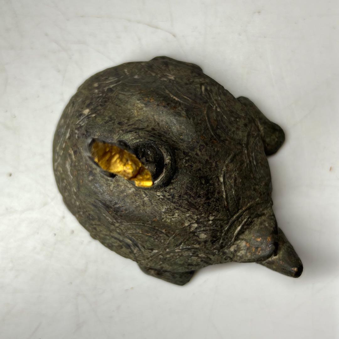 古道　銅銅製 亀置物 336g 東キ8-0326☆2F