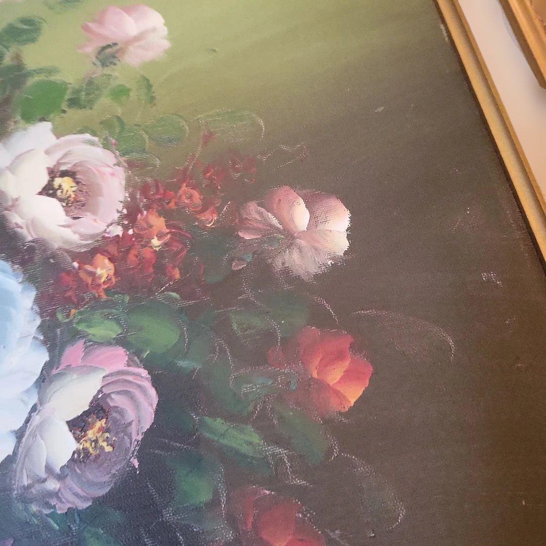 非売品 希少 S.ENDOH 豪華装飾額縁付き 花 絵画