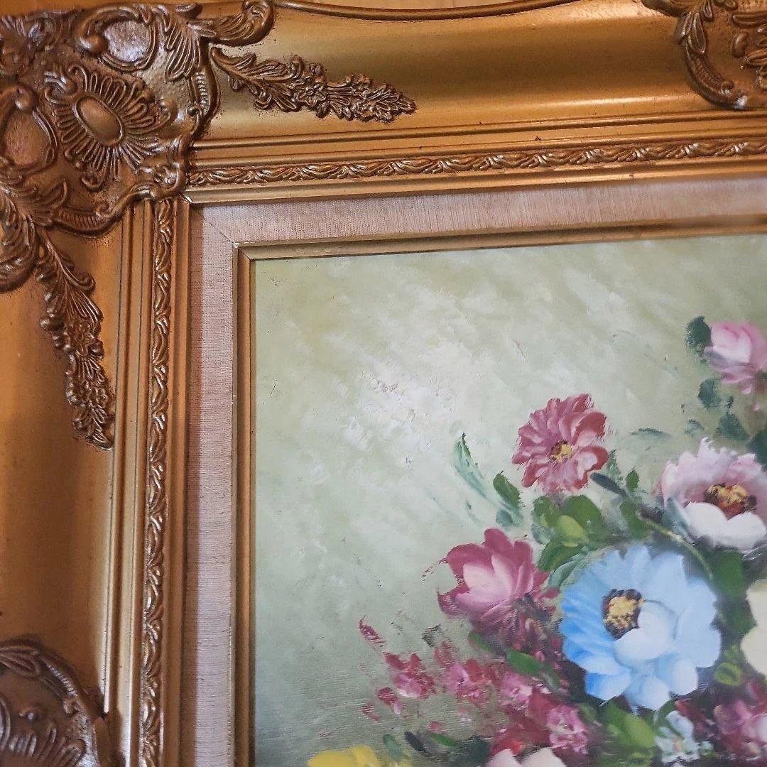 非売品 希少 S.ENDOH 豪華装飾額縁付き 花 絵画