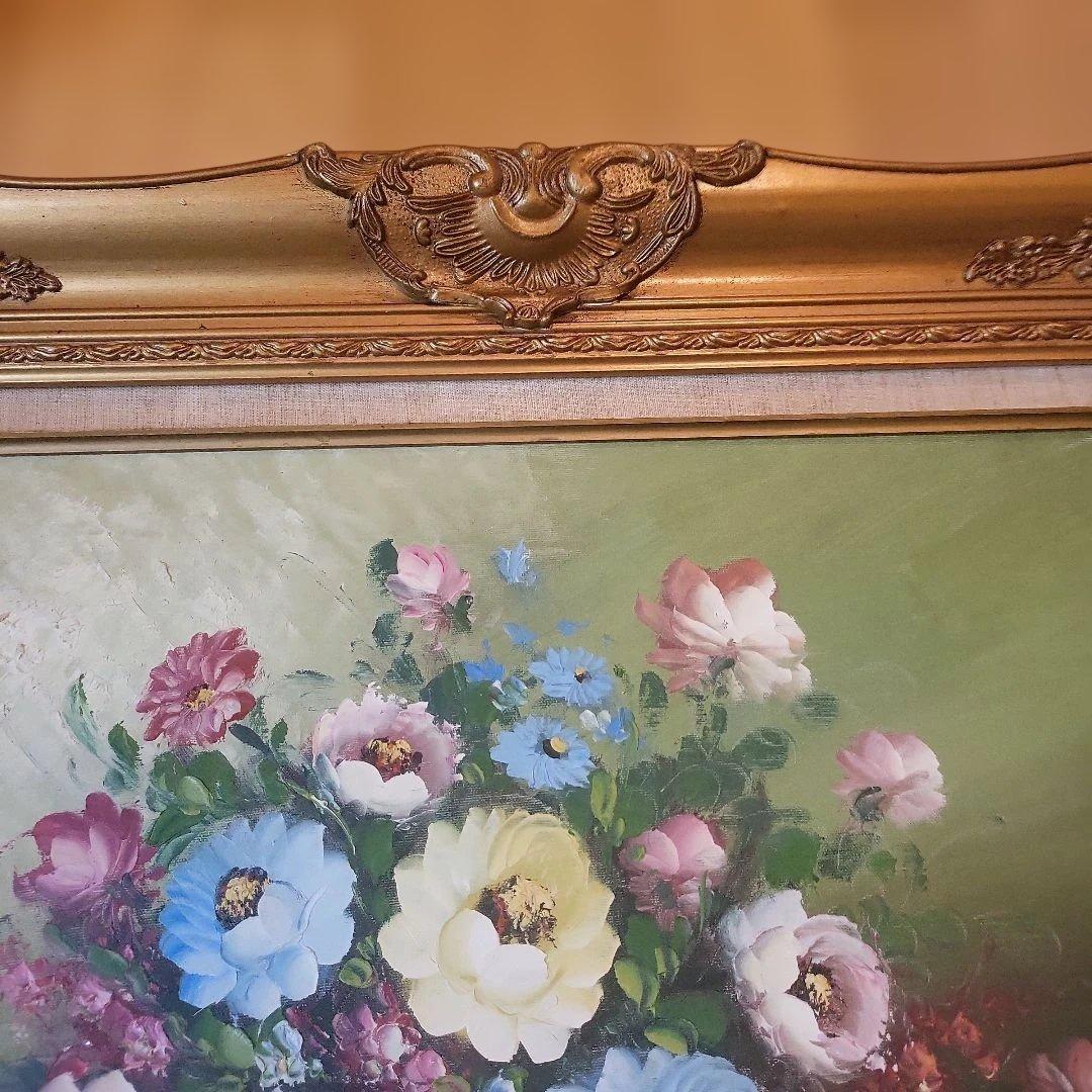 非売品 希少 S.ENDOH 豪華装飾額縁付き 花 絵画
