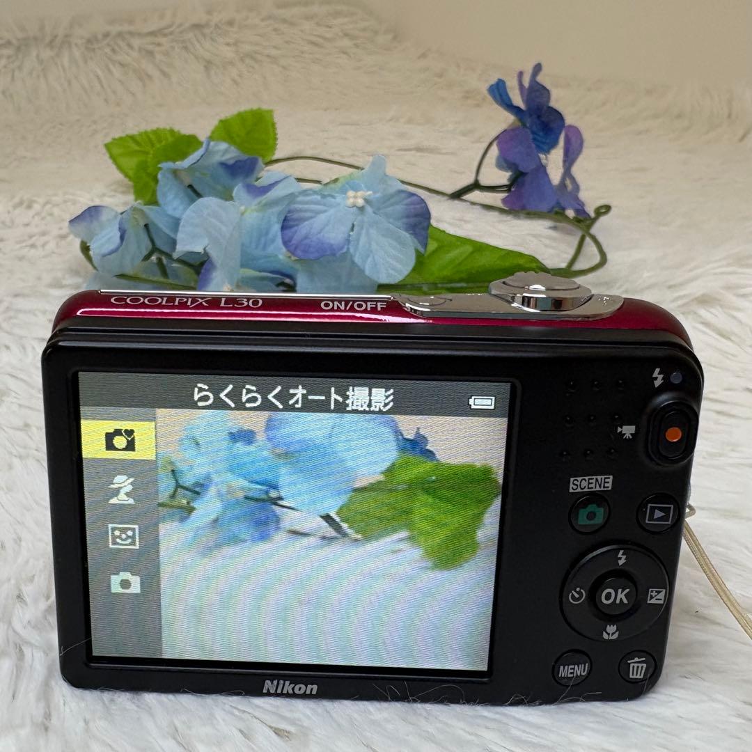 美品　Nikon COOLPIX L30 レッド　単三電池　コンデジ　動作品