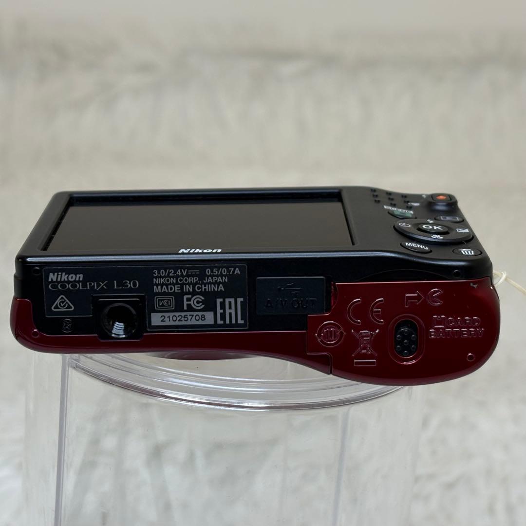 美品　Nikon COOLPIX L30 レッド　単三電池　コンデジ　動作品