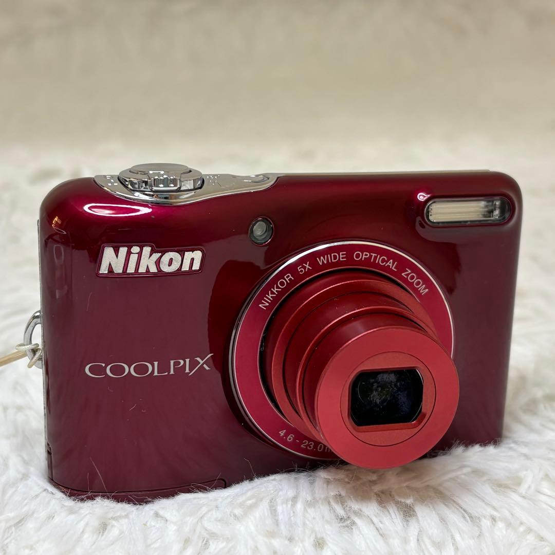 美品　Nikon COOLPIX L30 レッド　単三電池　コンデジ　動作品