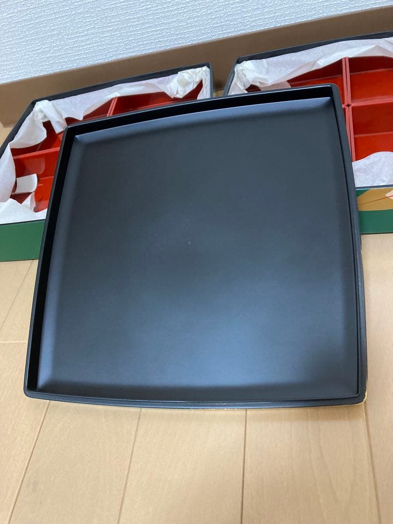 【気まぐれ価格‼️新品未使用品‼️】重箱 二段 緑色 友禅