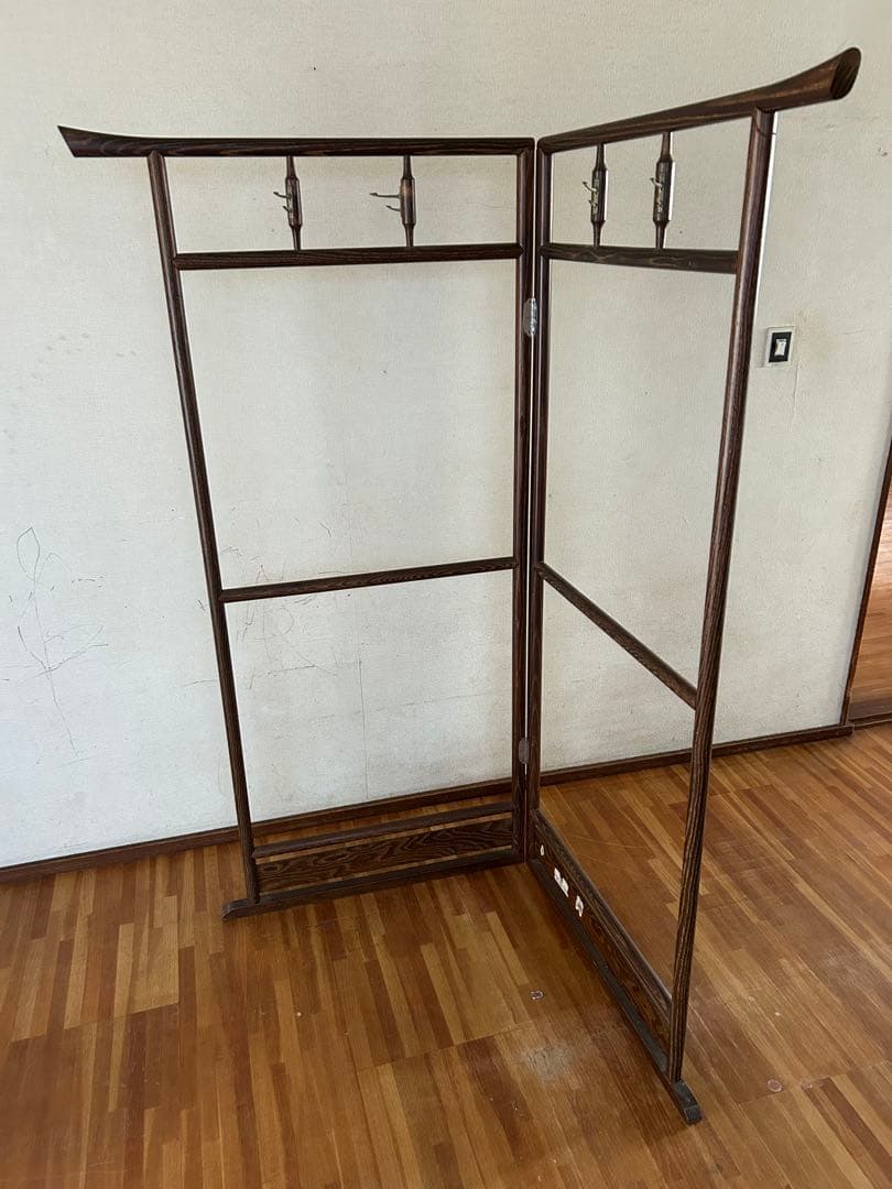 木製衣桁 3フック付き