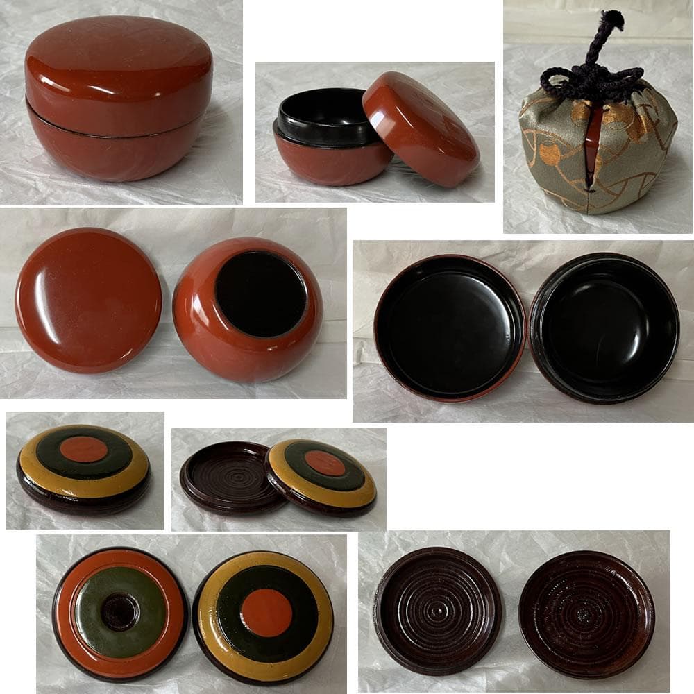 e3169 蒔絵 茶箱 利休茶箱 野点 抹茶碗 振出 巾筒 赤絵銀襴手 茶道具