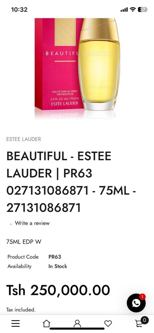 ESTÉE LAUDER EAU DE PARFAM BEAUTIFUL 75