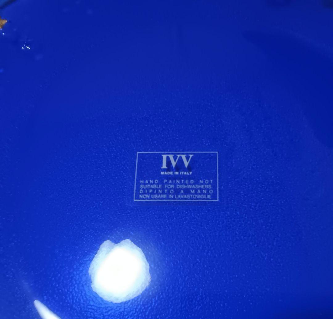 未使用　イタリアIVV 社製　皿　プレート　ブルー