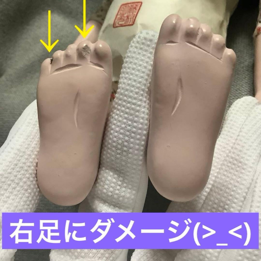 お顔に目立つひび割れあり！市松人形 藤村明光 約40cm