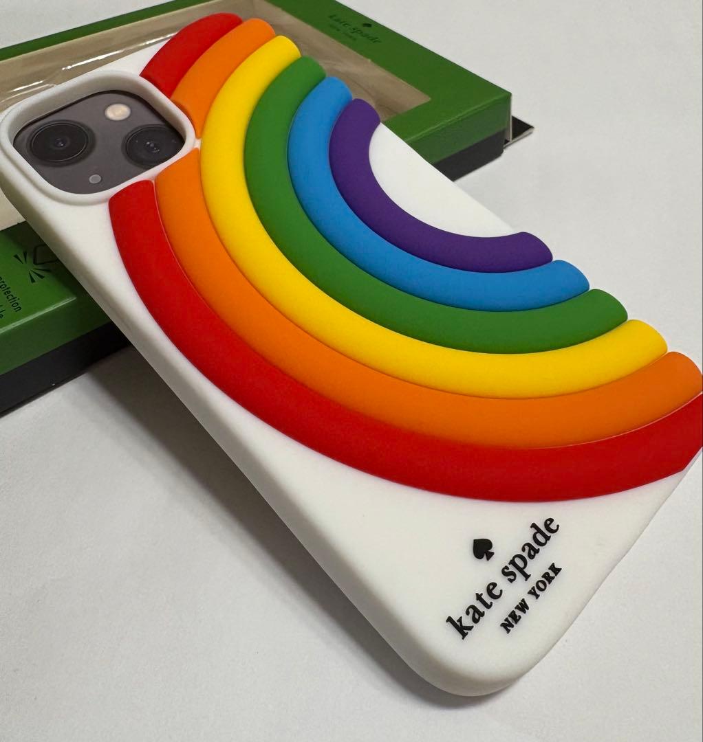 ケイトスペード iPhone14 ケース レインボー KB625
