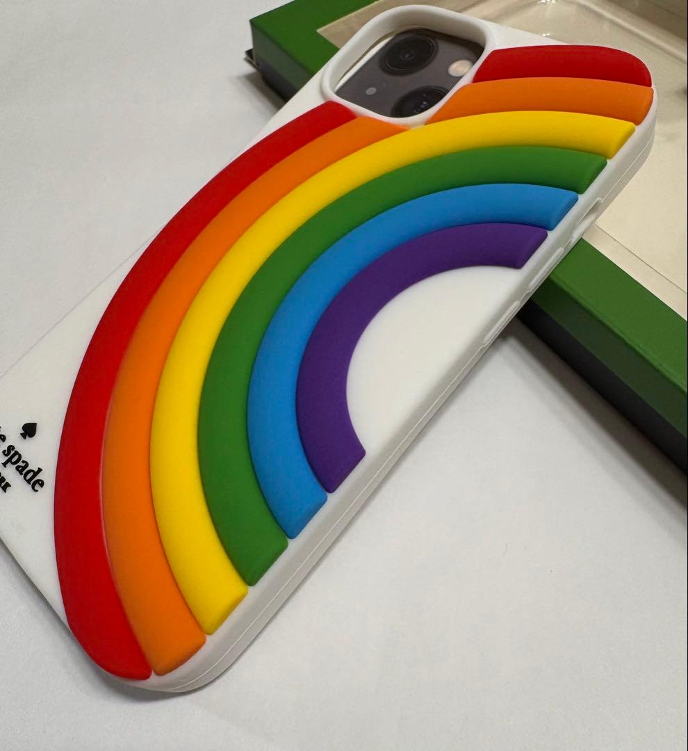 ケイトスペード iPhone14 ケース レインボー KB625
