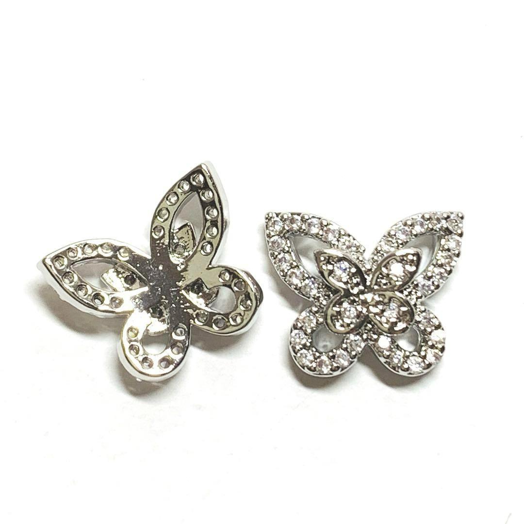 蝶 バタフライ ダブル ジュエリー ネイル パーツ メタル アート 成人式　デコ