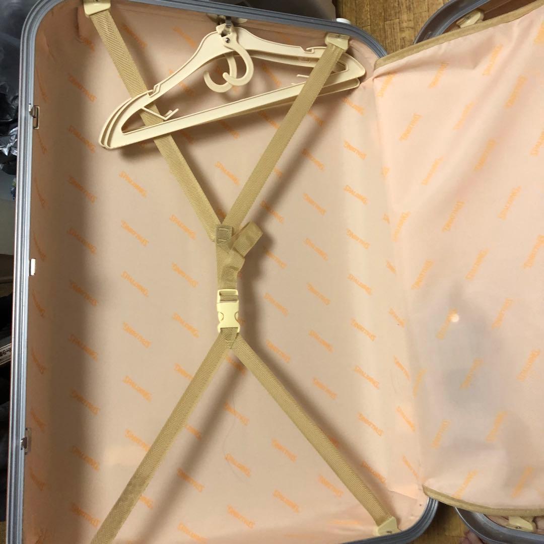 【ジャンク品】スーツケース スポルディング 大容量　専用ベルト付　オレンジ