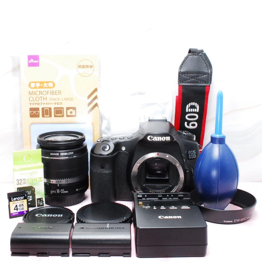 超高画質❤️Canon EOS 60D★一眼レフカメラ★手ぶれ補正レンズ付★