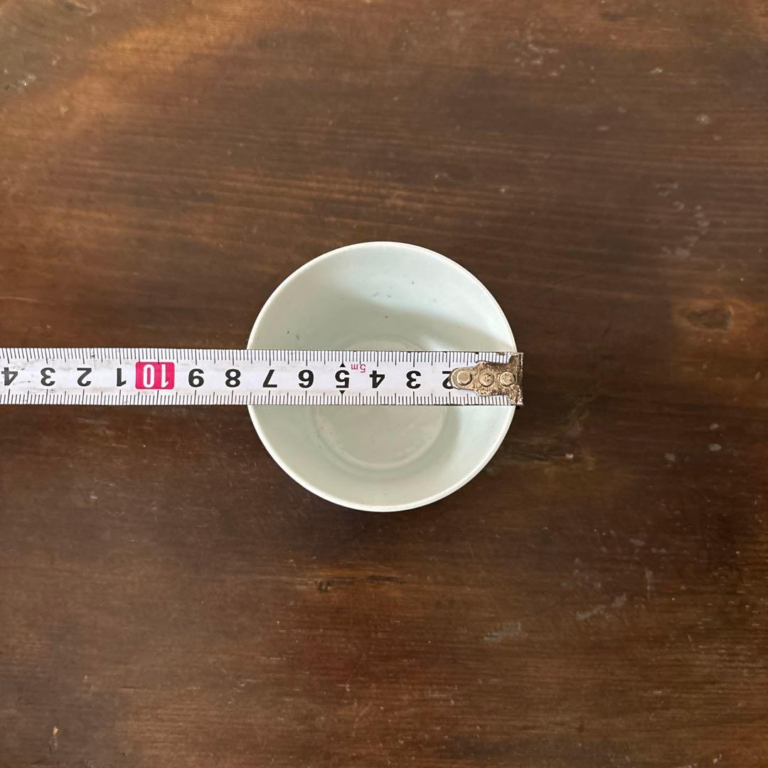 古伊万里　染付　縦線丸　ススキ文蕎麦猪口　古道具　アンティーク　骨董　検:李朝