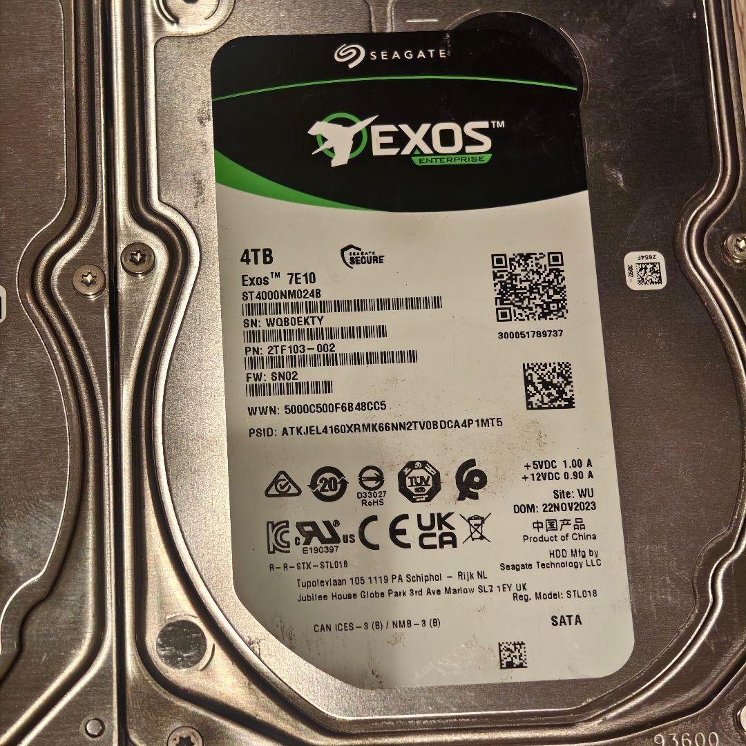 1万時間↓ 台数調整〇 Seagate Exos 7E10 4TB 10台