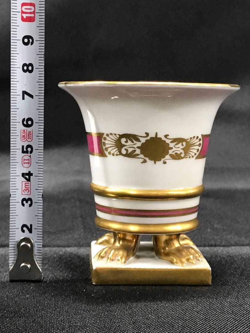 【USED】ヘレンド　花瓶　小物入れ　カエル足　レア　パープル　赤紫　鳥足