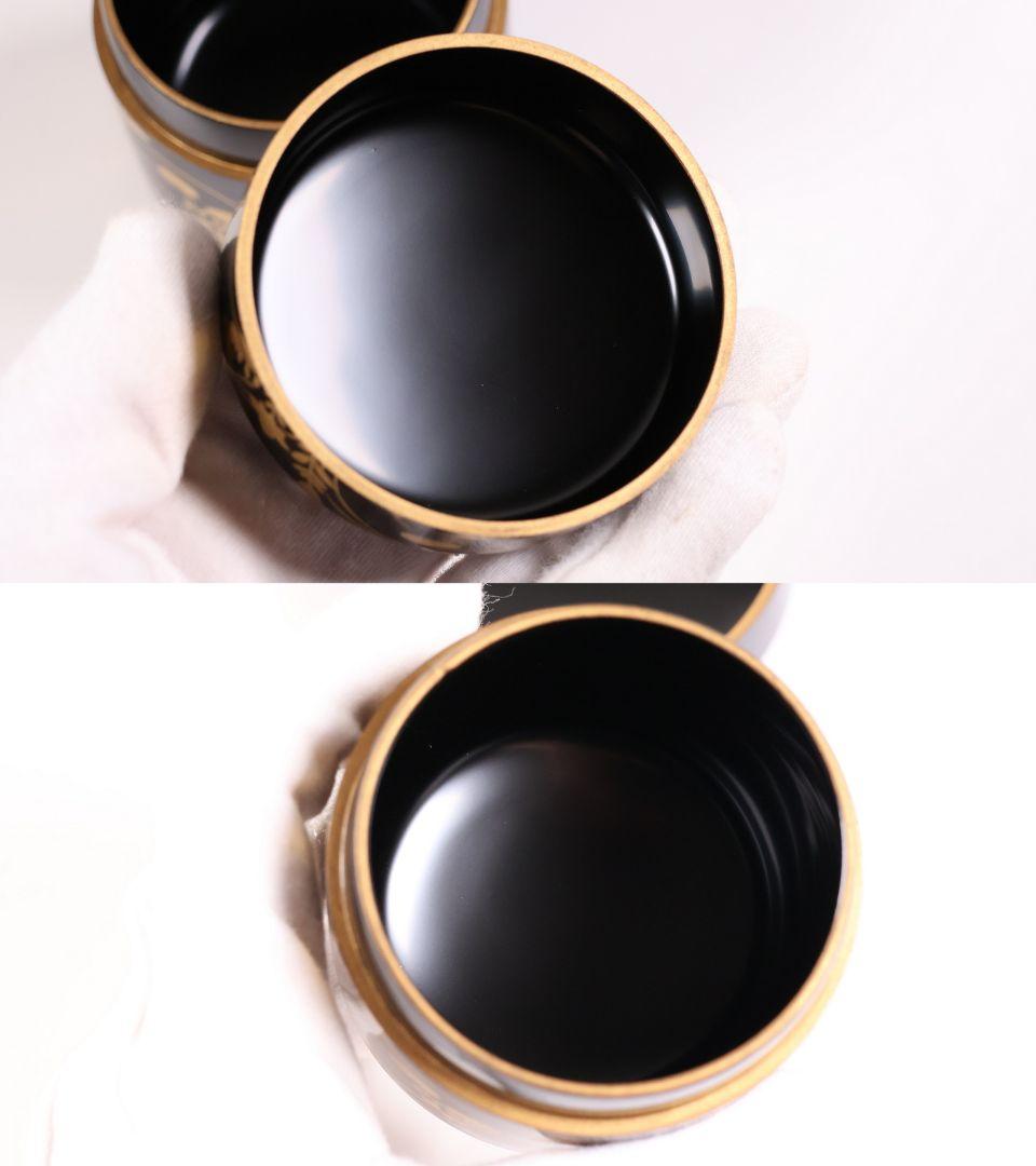 茶道具 哲山(造) 秋草虫蒔絵 雪吹棗 共箱 草花 螺鈿 木製【MA909】