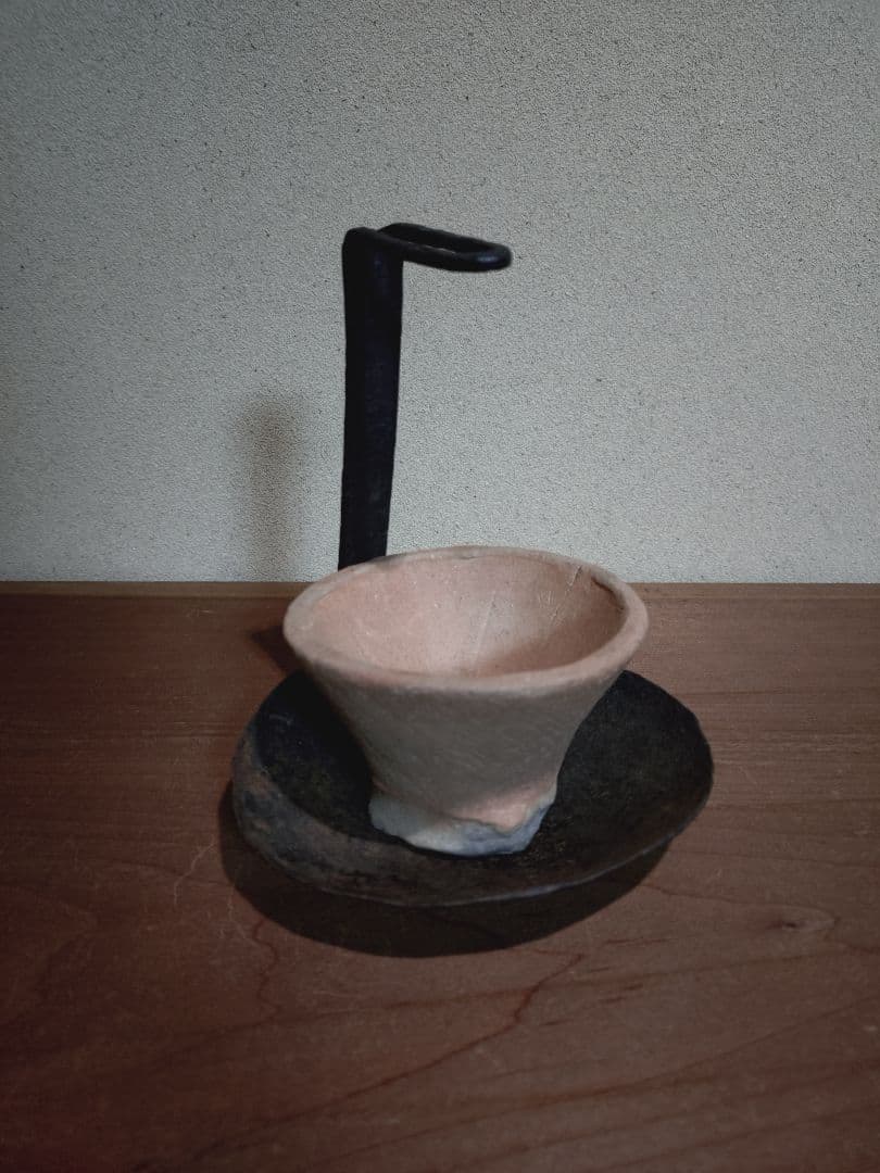 鉄製 吊るし灯火器 花器 花入れ 古民具 燭台 行燈 行火 灯明