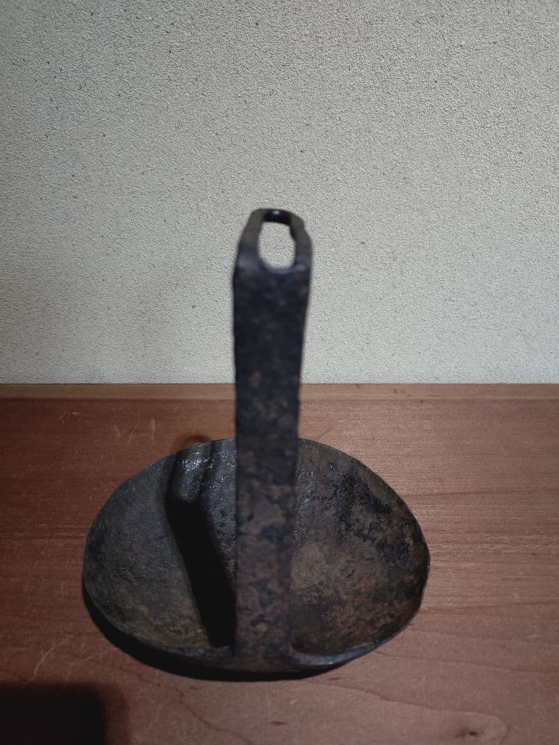 鉄製 吊るし灯火器 花器 花入れ 古民具 燭台 行燈 行火 灯明