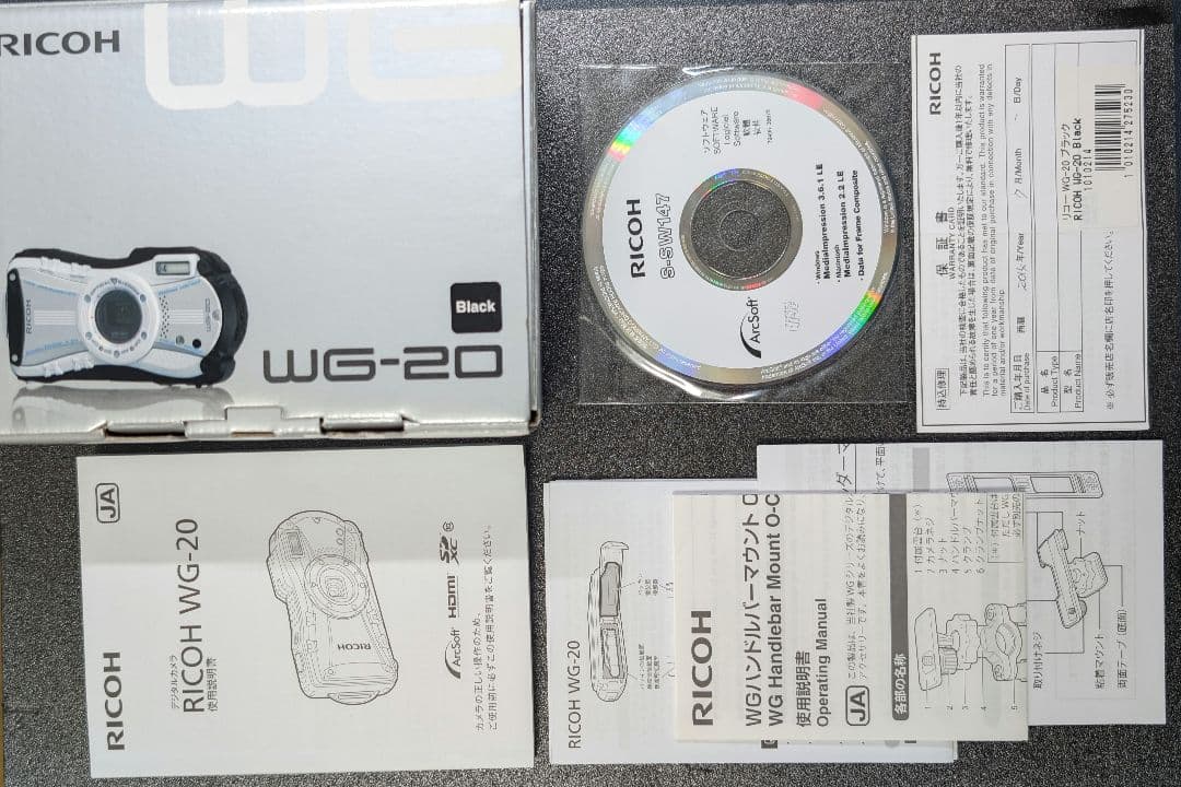 【動作品】RICOH WG-20 防塵防滴アウトドアコンデジ+各種マウントセット