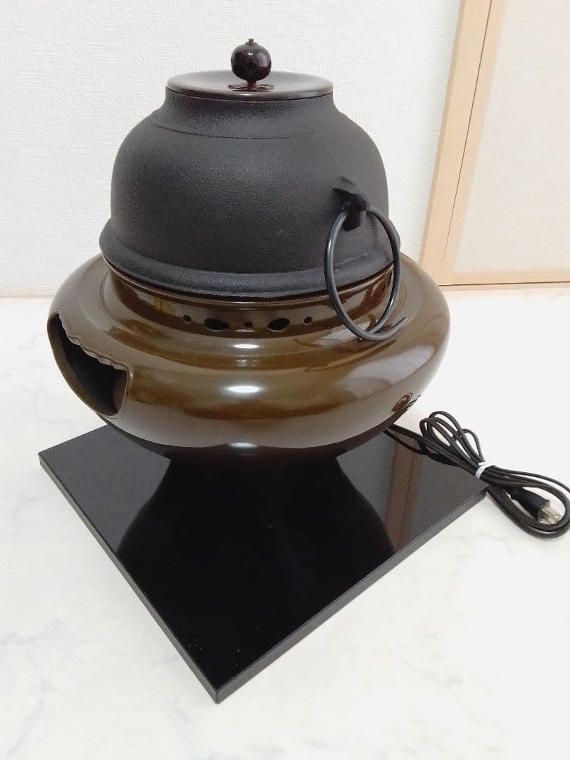 動作正常 野々田 電熱器 コントローラー付 風炉 茶釜 朝鮮 茶道具 410w