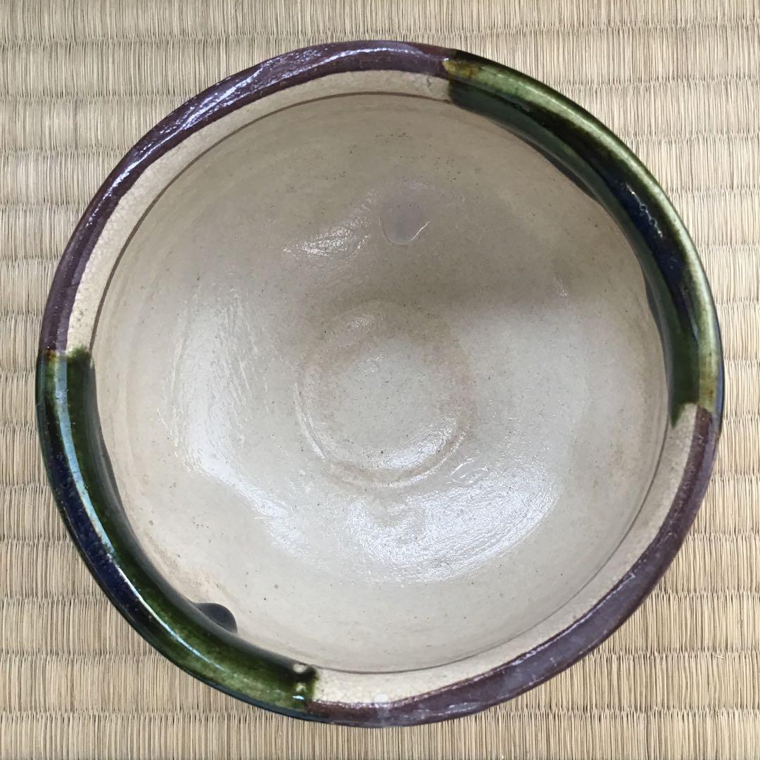 茶道具　織部茶盌　美和窯　風雅陶器窯元　野田東山作　栞　共箱　S231TK