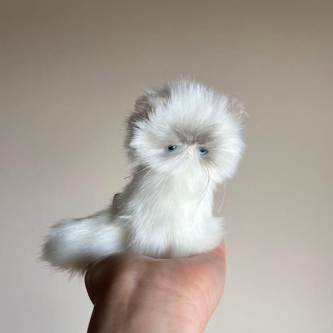 ぺろん　猫　ハンドメイド　ぬいぐるみ　作家　アートドール　テディベア　320b