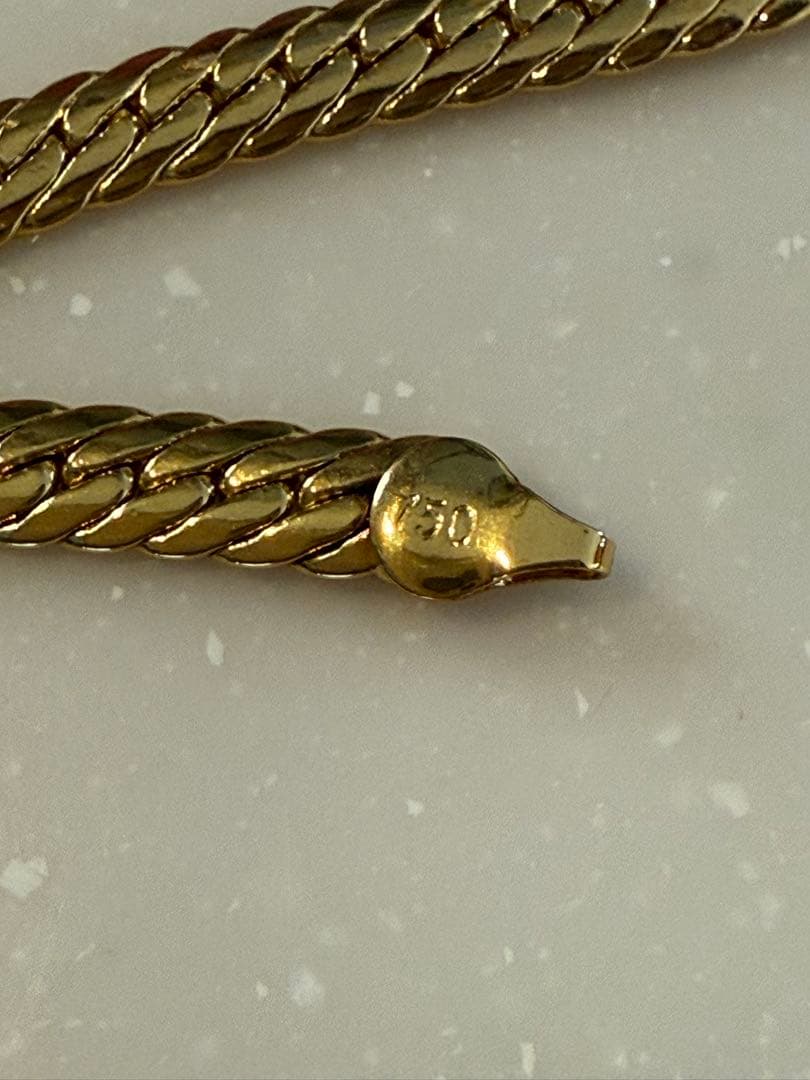 750金 メッキ編み込みチェーンネックレス