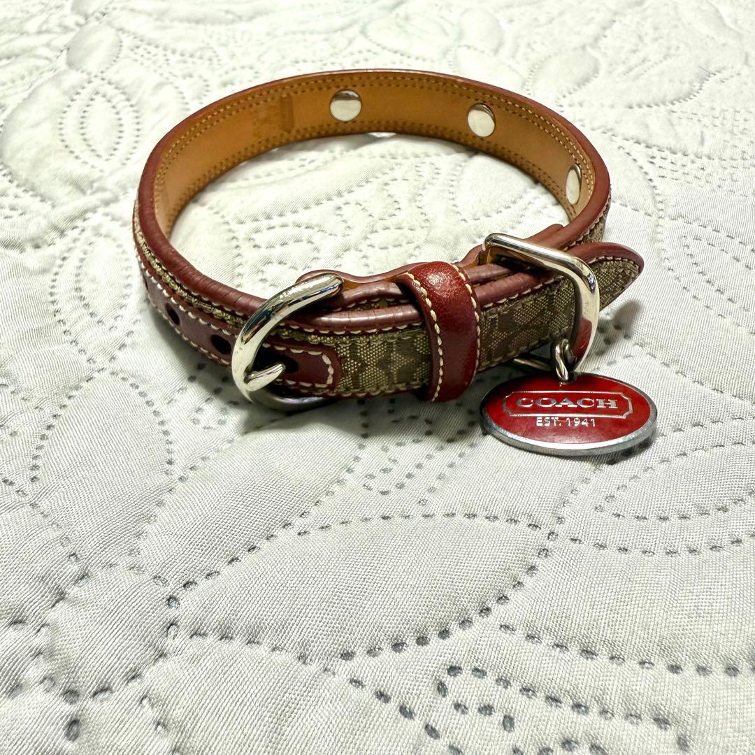 こ*く様 【美品】COACH 犬用首輪 Sサイズ シグネチャー ハート 赤