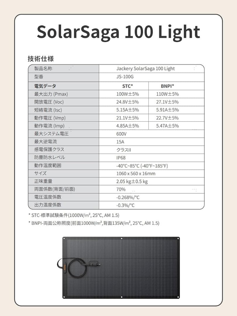 値下交渉可!Jackery ソーラーパネル JS-100G 100Wフレキシブル