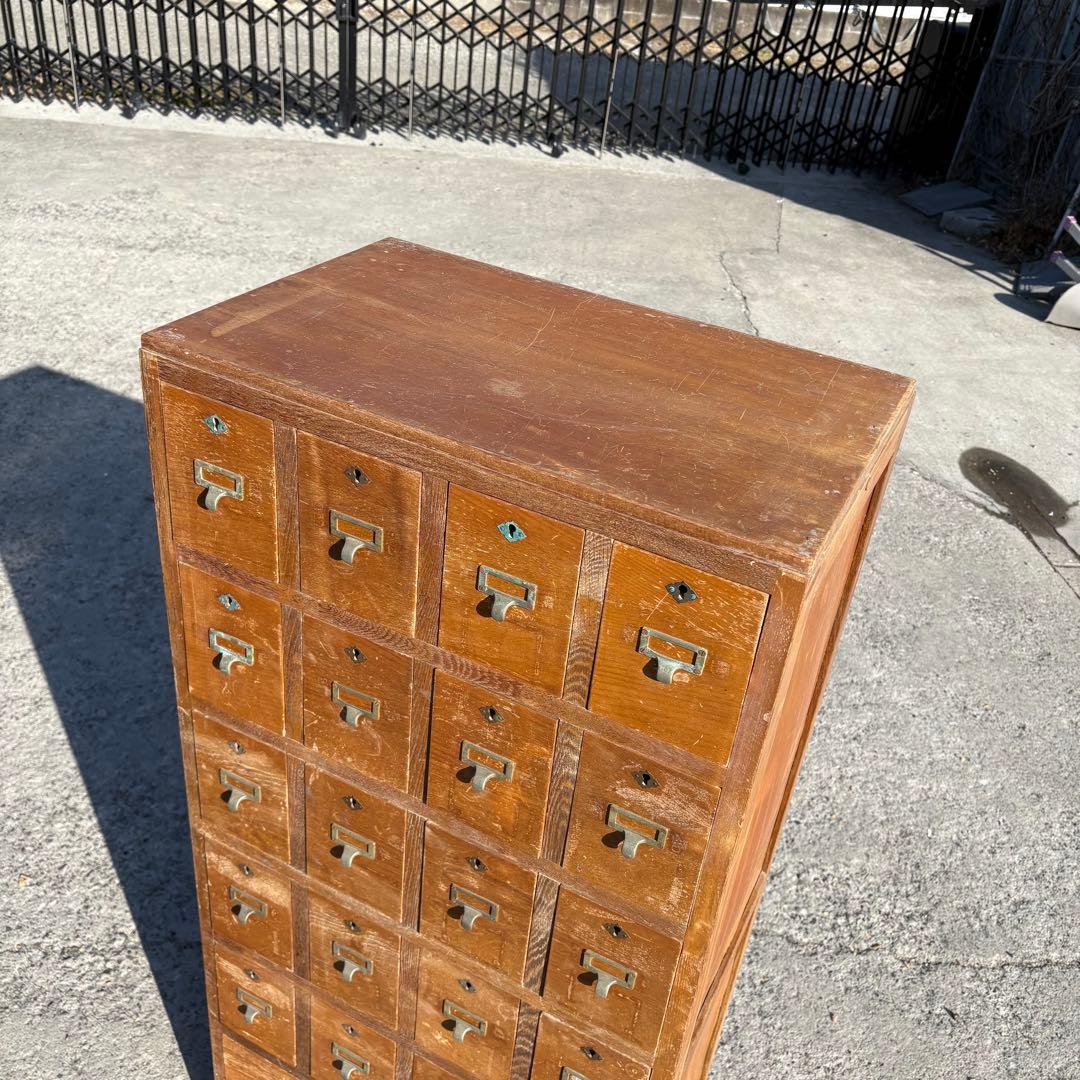 昭和レトロ 安田生命什器 1963年製 多段引き出し 書類棚 薬箱 古家具古道具