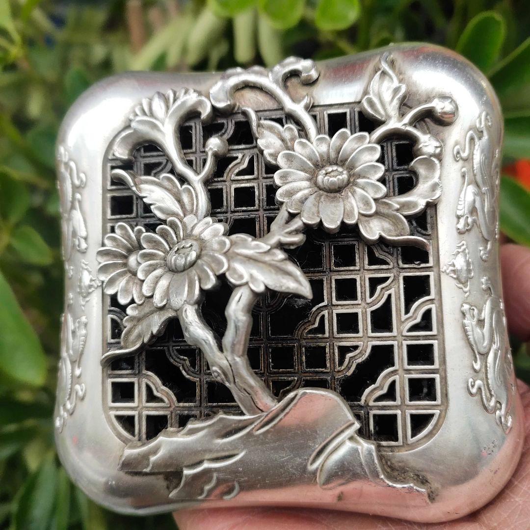 銅 細工 菊皿香炉 焼香香炉 香道具 茶道具 装飾品 工芸品 美術品 置物