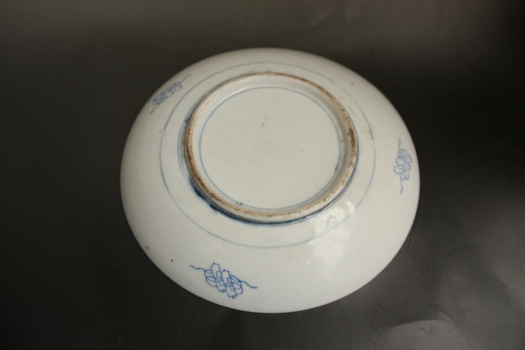 古伊万里染付　山水図大皿