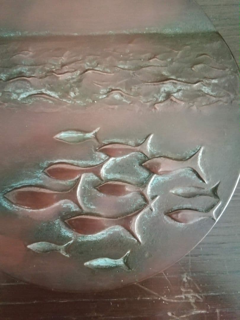 逸品　貴重　Claude Lhoste　ブロンズメダル　泳ぐ魚　パリ造幣局博物館