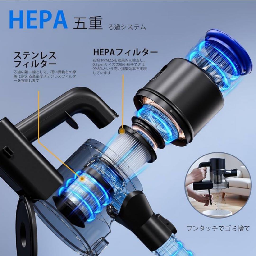 ⭐️大人気⭐️ コードレス　掃除機　45000pa　超強力吸引　多機能　コンパクト