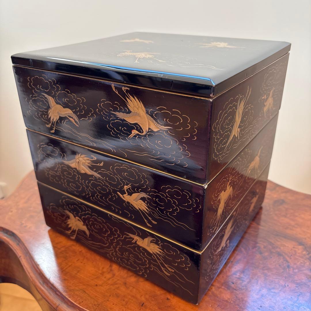 ★重箱★古い　漆塗　蒔絵　金箔　骨董品　アンティーク　お祝い