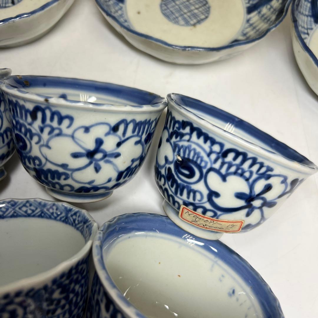古伊万里　蛸唐草猪口、染付膾皿等　東Y8-0319④