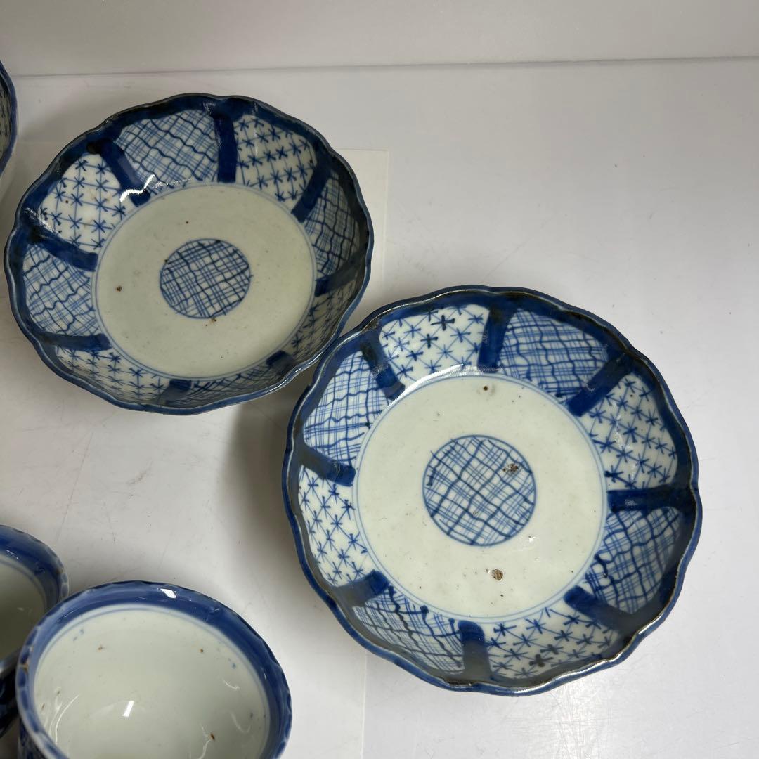 古伊万里　蛸唐草猪口、染付膾皿等　東Y8-0319④