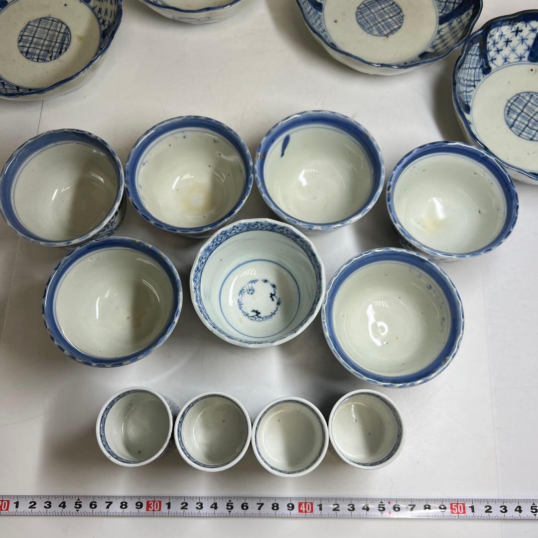 古伊万里　蛸唐草猪口、染付膾皿等　東Y8-0319④
